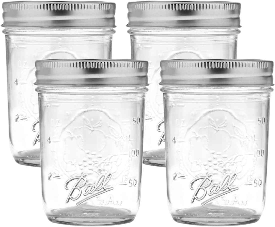 Ball Wide Mouth Glass Mason Jars with Lids and Bands, Used for Canning, Pickling, Juice, Jam, Jelly, Quart Size 32 Ounce (Pack of 2)