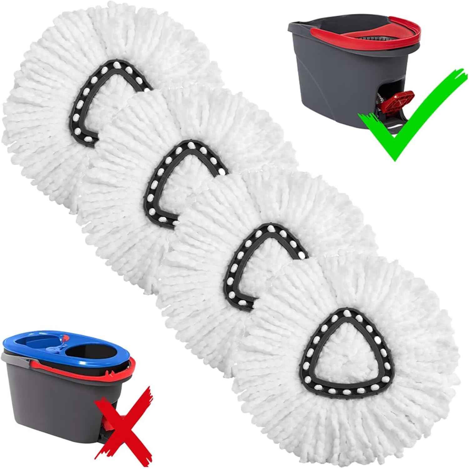 4-pack ocedar mop replacement heads easywring spin mop refills for easy cleaning