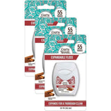 GuruNanda Expandable Waxed Dental Floss for Gentle, Deep Cleaning Wide Teeth Flossing - Cinnamon Flavor - 55 Yards