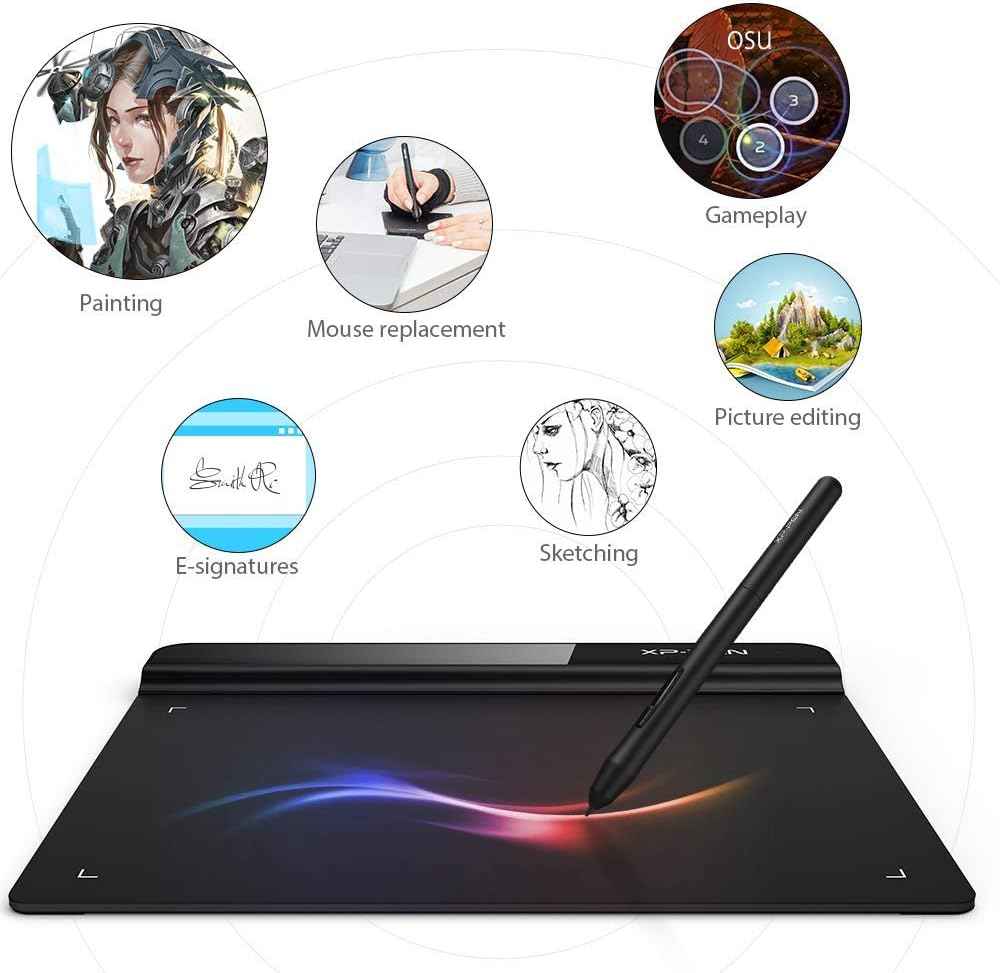 xppen starg640 6x4 inch digital art tablet battery-free stylus pen mac windows chromebook