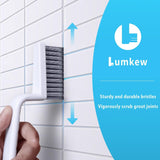 Lumkew Grout Cleaner Brush V Shape, Stiff Grout Cleaning Brushes for Tile Floor, Handheld Grout Scrub Brush Set for Shower, Bathroom, Kitchen, Household Use,2 pcs