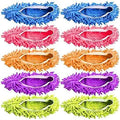 Mop Slippers Shoes 5 Pairs (10 Pieces) - Microfiber Cleaning House Mop Slippers Floor Cleaning Tools Shoe Cover Soft Washable Reusable Microfiber Foot Socks Floor Cleaning Tools Shoe Cover