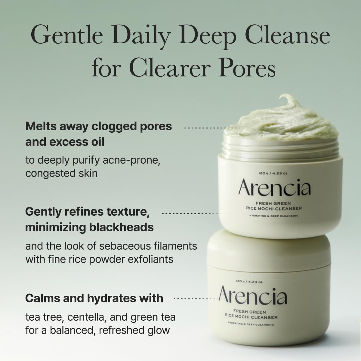 arencia korean rice mochi face cleanser gentle scrub all in one for deep cleansing and moisturizing