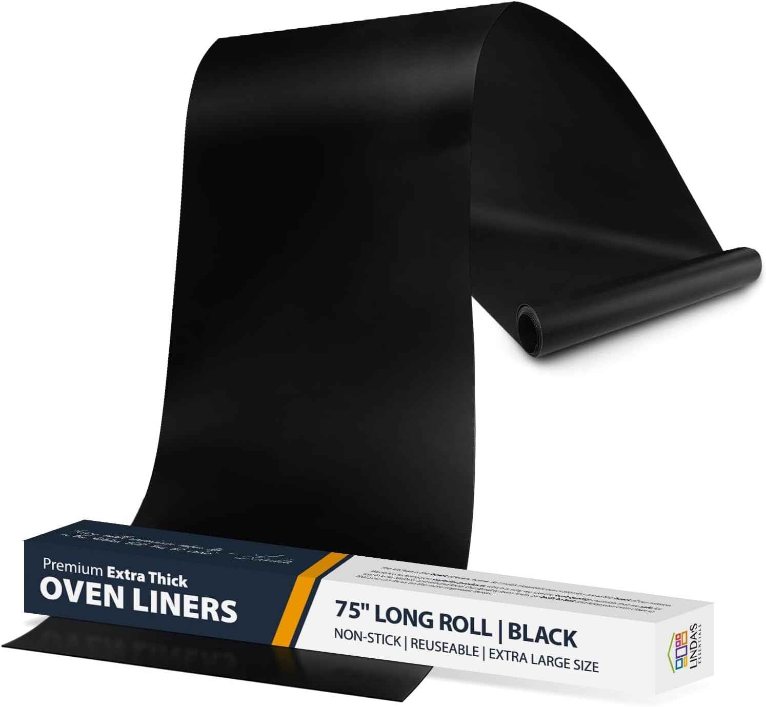 Oven Liners for Bottom of Oven - 2 Pack Large Heavy Duty Mats, 17”x25” Non-Stick Reusable Liner for Electric, Gas, Toaster Ovens, Grills - BPA & PFOA Free Kitchen Accessory to Keep Oven Clean (Black)