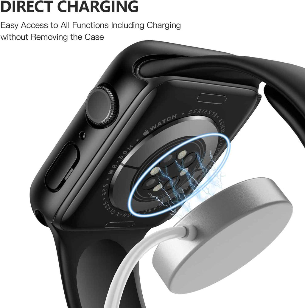 Misxi tempered glass case for Apple Watch Series 7 (2021) 46mm and Series 6 watch