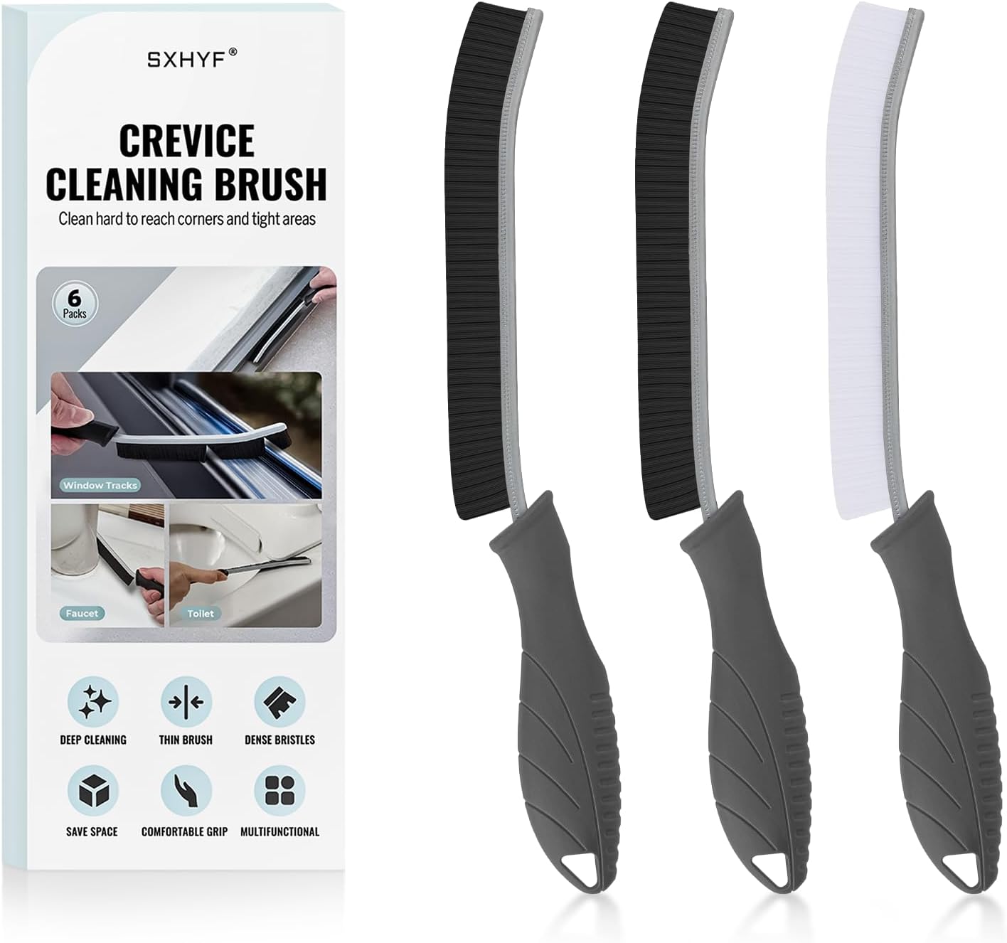 sxhyf crevice cleaning brush hard bristle grout scrub brush for bathroom kitchen household cleaning