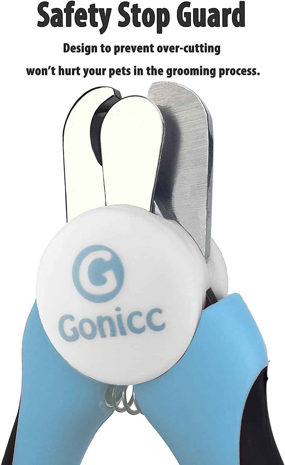 gonicc dog & cat nail clippers with safety guard and free nail file for professional pet grooming