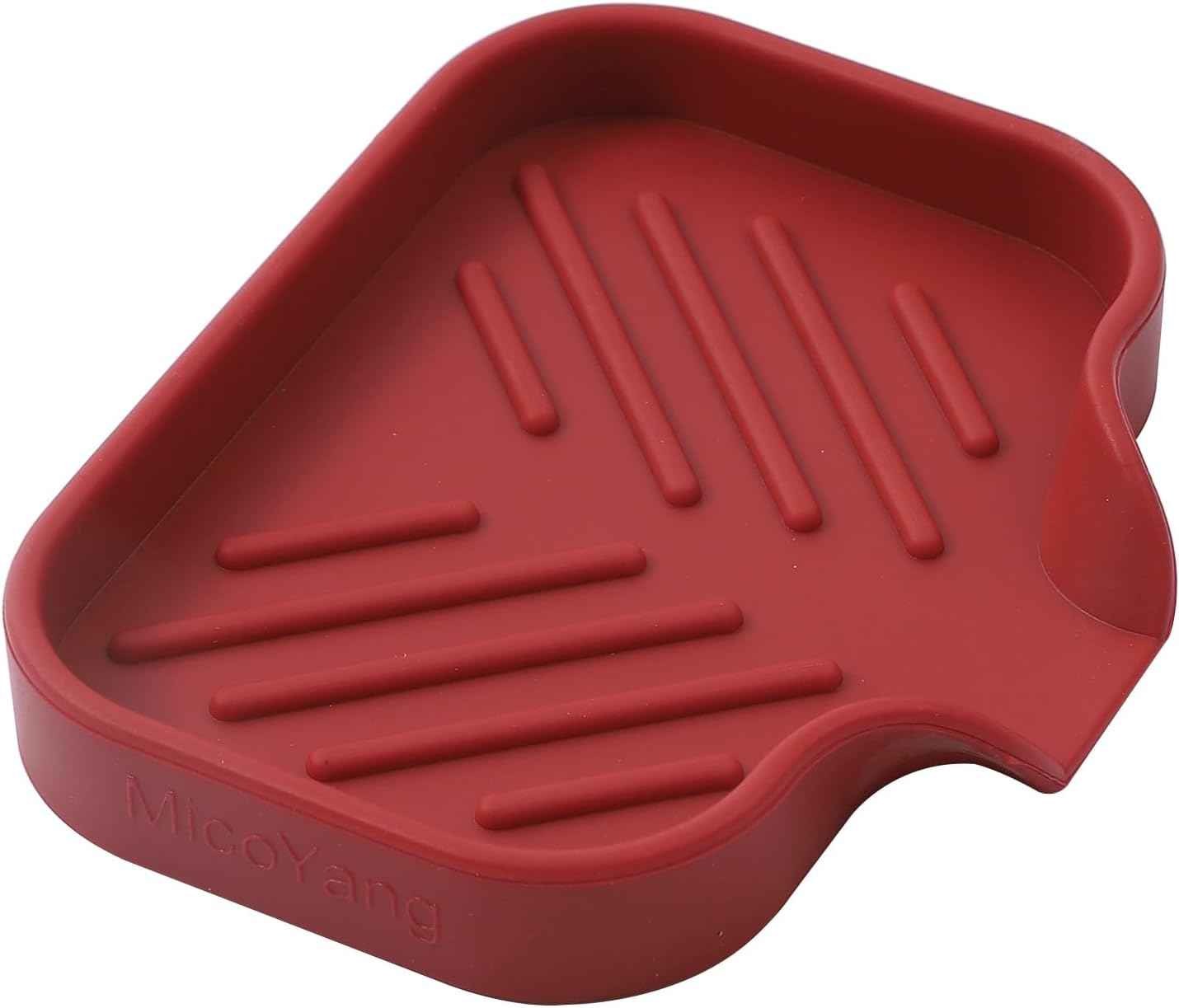 Silicone Bathroom Soap Dishes with Drain Spout-Bathroom and Kitchen Sink Organizer,Sponge Holder,Dish Soap Tray,Perfect for Dispenser,Scrubber,Bottle,Cup on Sink or Counter-Black 4.9"×3.2"