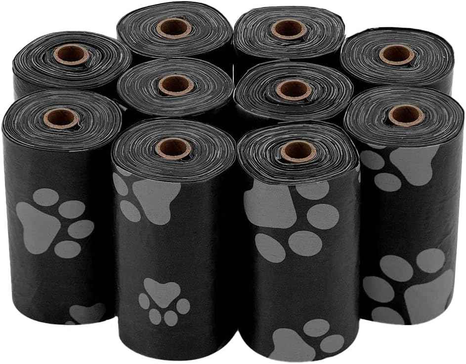 Best Pet Supplies Dog Poop Bags (150 Bags) for Waste Refuse Cleanup, Doggy Roll Replacements for Outdoor Puppy Walking and Travel, Leak Proof and Tear Resistant, Thick Plastic - Assorted Colors