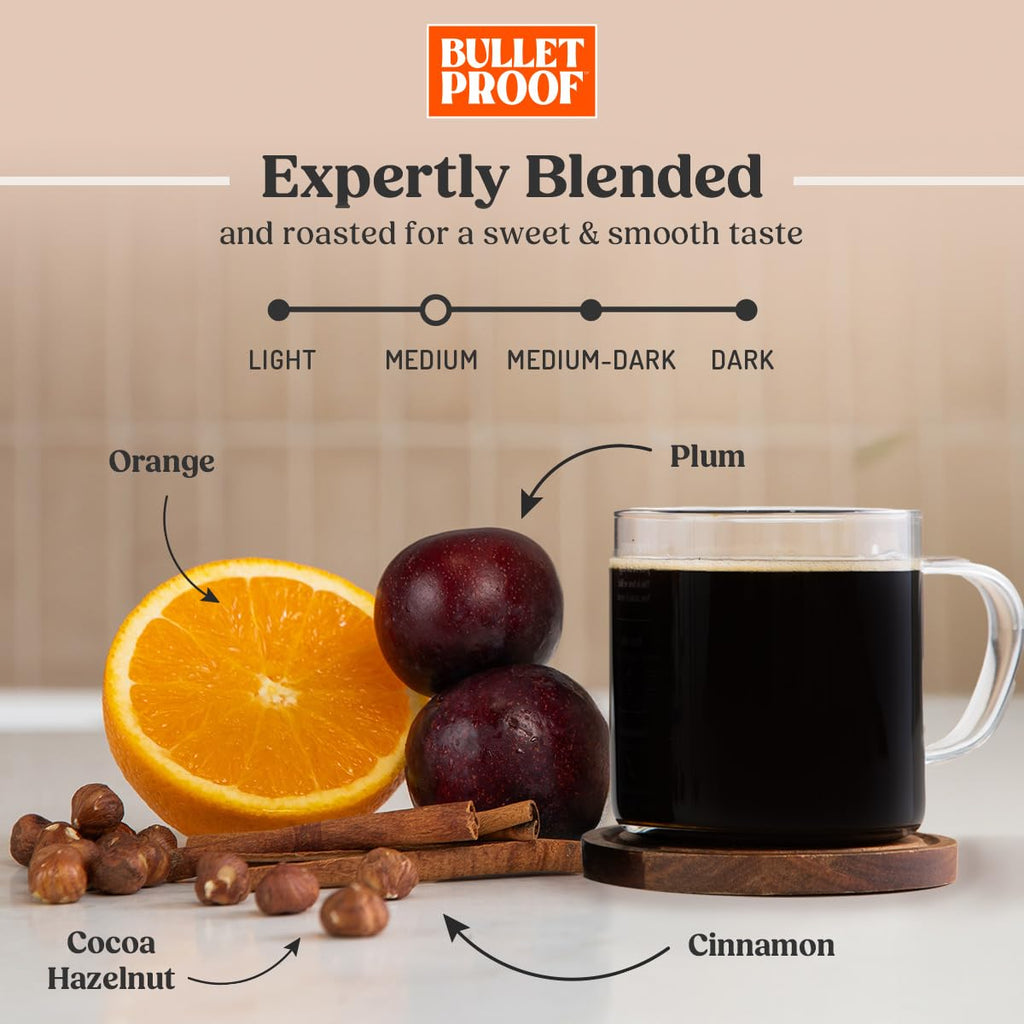 Bulletproof original medium roast 100% Arabica ground coffee 12 oz clean coffee tested