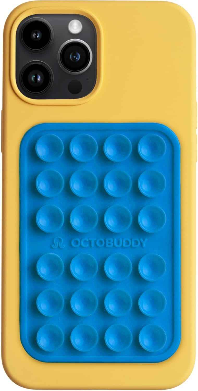 OCTOBUDDY Classic - Silicone Suction Phone Case Adhesive Mount - Hands-Free, Strong Grip Holder for Selfies and Videos - iPhone and Android Compatible - 2.25″ x 3.25″, Chalk Pink