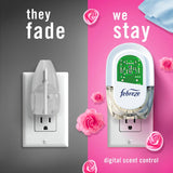 Febreze Plug-In Air Freshener, Odor-Fighting Scented Oil Starter Kit, Air Fresheners for Home and Bathroom and Kitchen, Long Lasting for Strong Odors, Downy April Fresh Scent, Warmer + 2 Refill