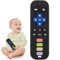 chuya baby teether toy tv remote control shape 3-24 months black food-grade silicone
