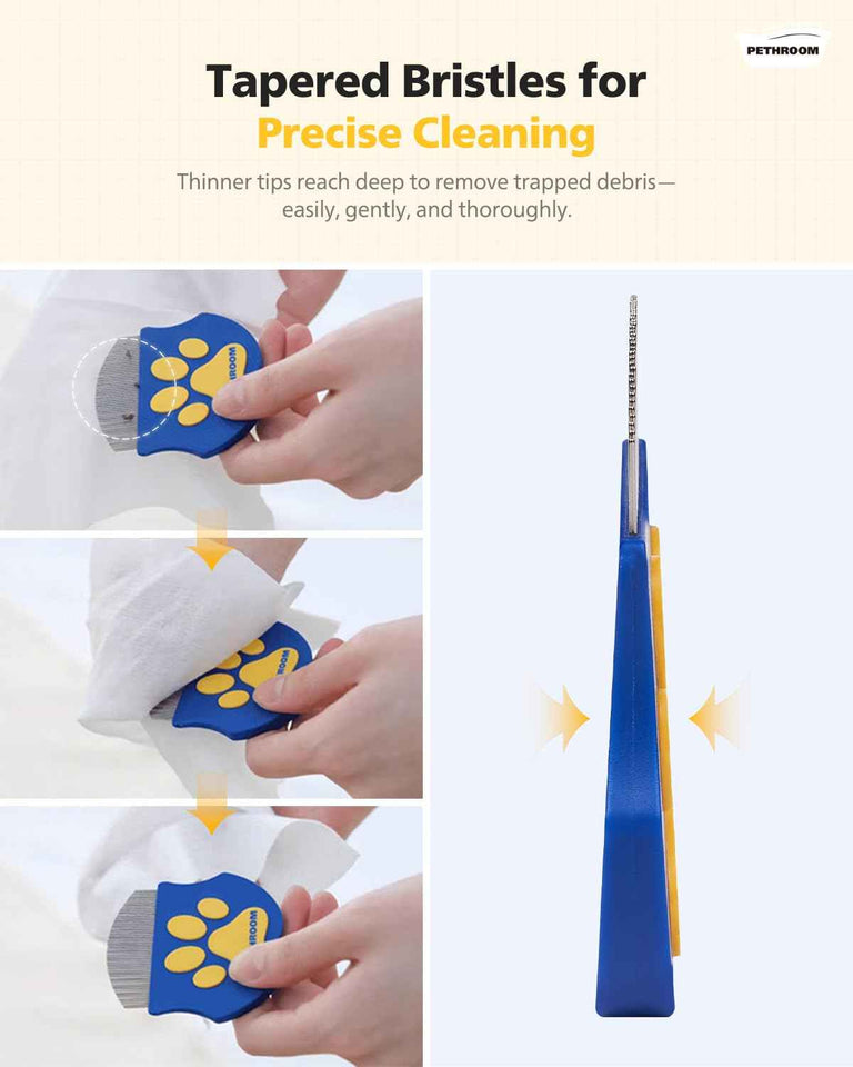 [PETHROOM] Professional Eye Comb for Pets | Stainless Steel Tear Stain Remover for Cats & Dogs | Gentle Round-Head Grooming Tool | Compact & Portable for Eye Gunk Removal