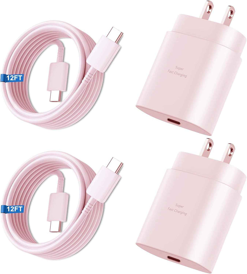Super Fast Charger Type C, 25W USB C Wall Charger Fast Charging for Samsung Galaxy S25 Ultra/S25/S25+/S24+/S24 Ultra/S24/S24+/S23 Ultra/S22 Ultra/S21 with 10FT Long Android Type C Charger Cable 2Pack