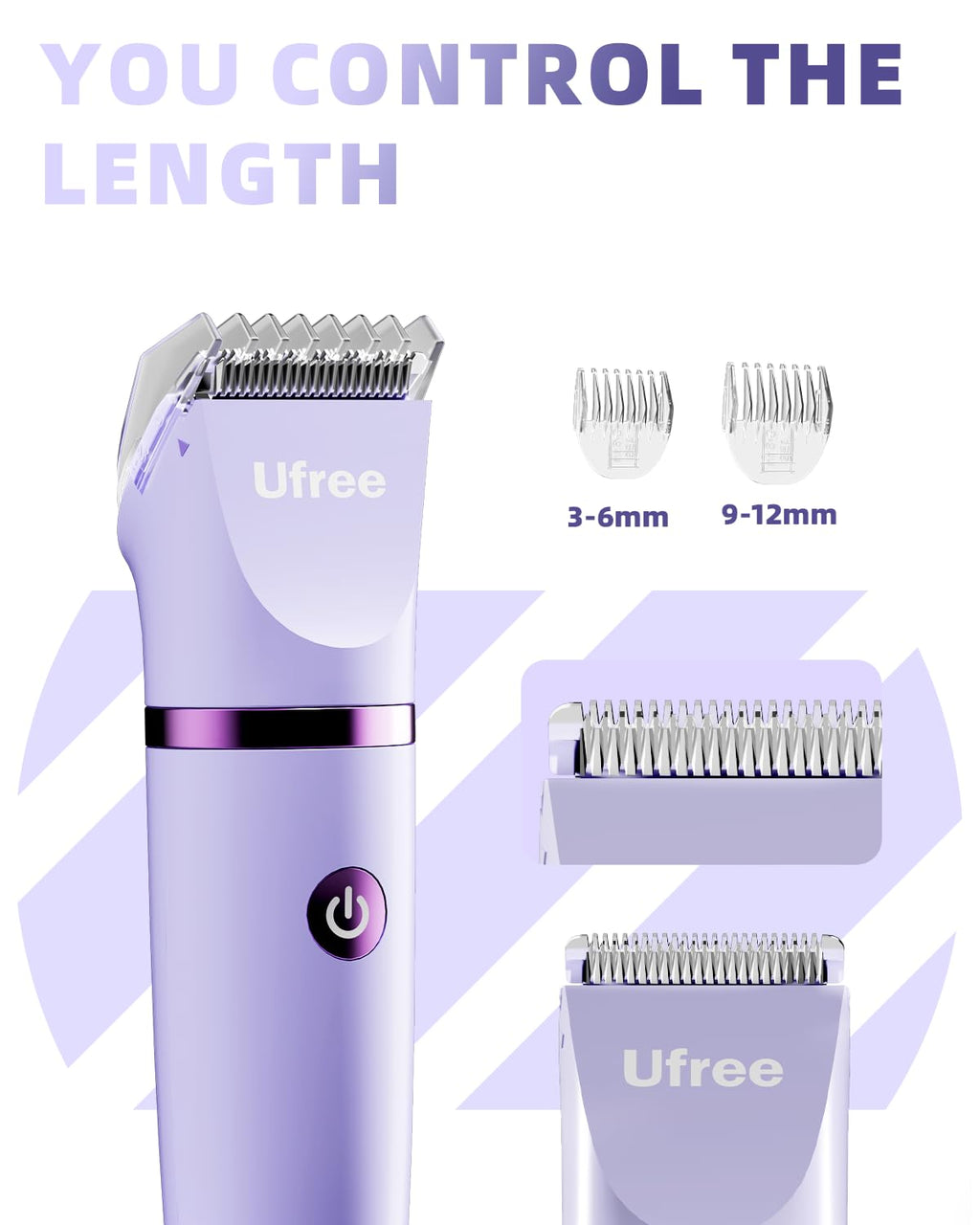 Ufree Bikini Trimmer Electric Razors for Women, Rechargeable PLbic Body Hair Trimmer Electric Shaver for Legs Body Hair, Bikini Shaver IPX7 Waterproof, Gifts for Women, PLrple