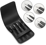 pefei professional stainless steel tweezers set for eyebrows facial hair removal black