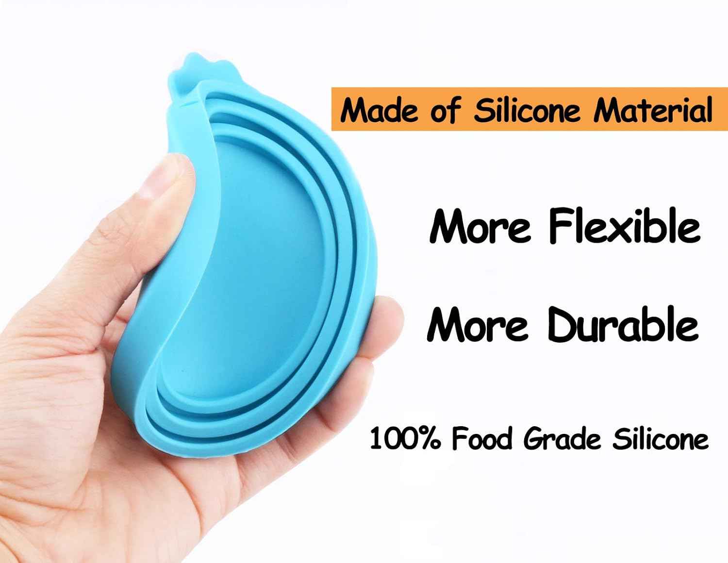 Comtim pet food can cover silicone can lids for dog and cat food, universal size, blue and green