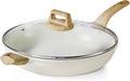 CAROTE Non Stick Frying Pan Skillet, Nonstick Granite Fry Pan with Glass Lid, Egg Pan Omelet Pans, Stone Cookware Chef's Pan, PFOA Free (Classic Granite, 10-Inch)