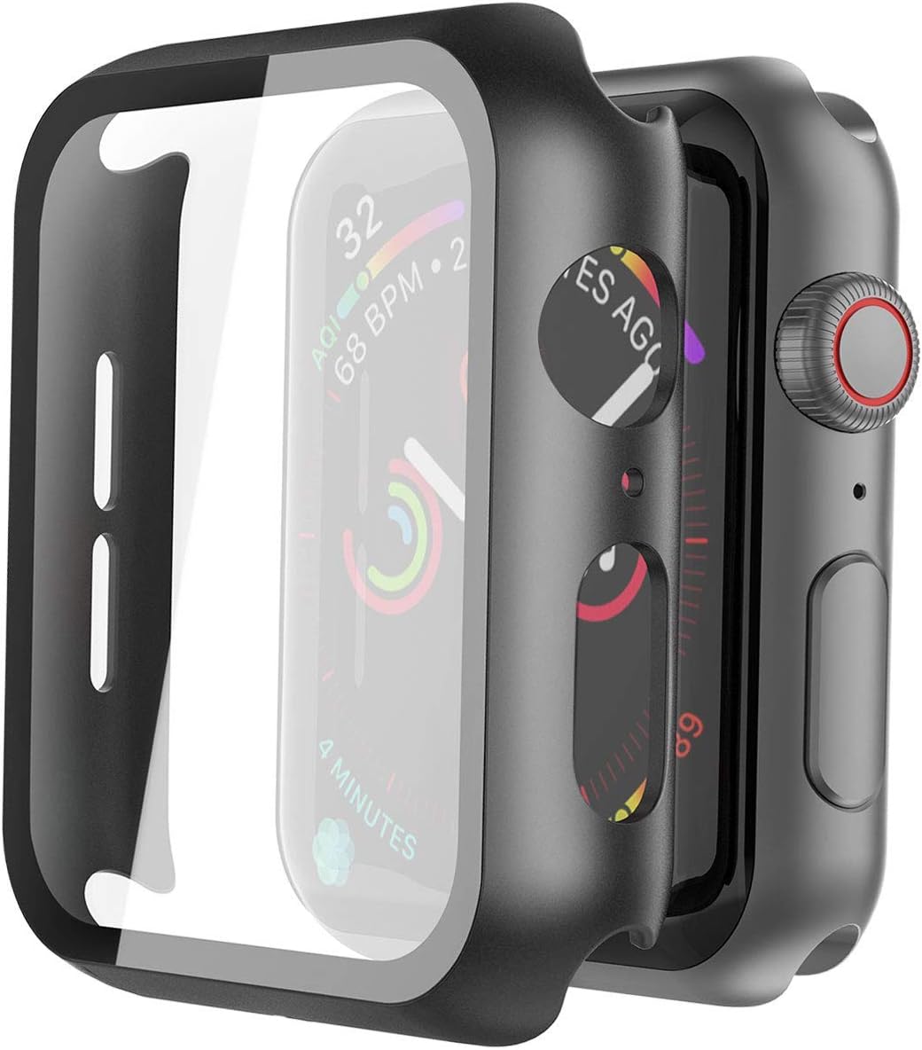 Misxi tempered glass case for Apple Watch Series 7 (2021) 46mm and Series 6 watch