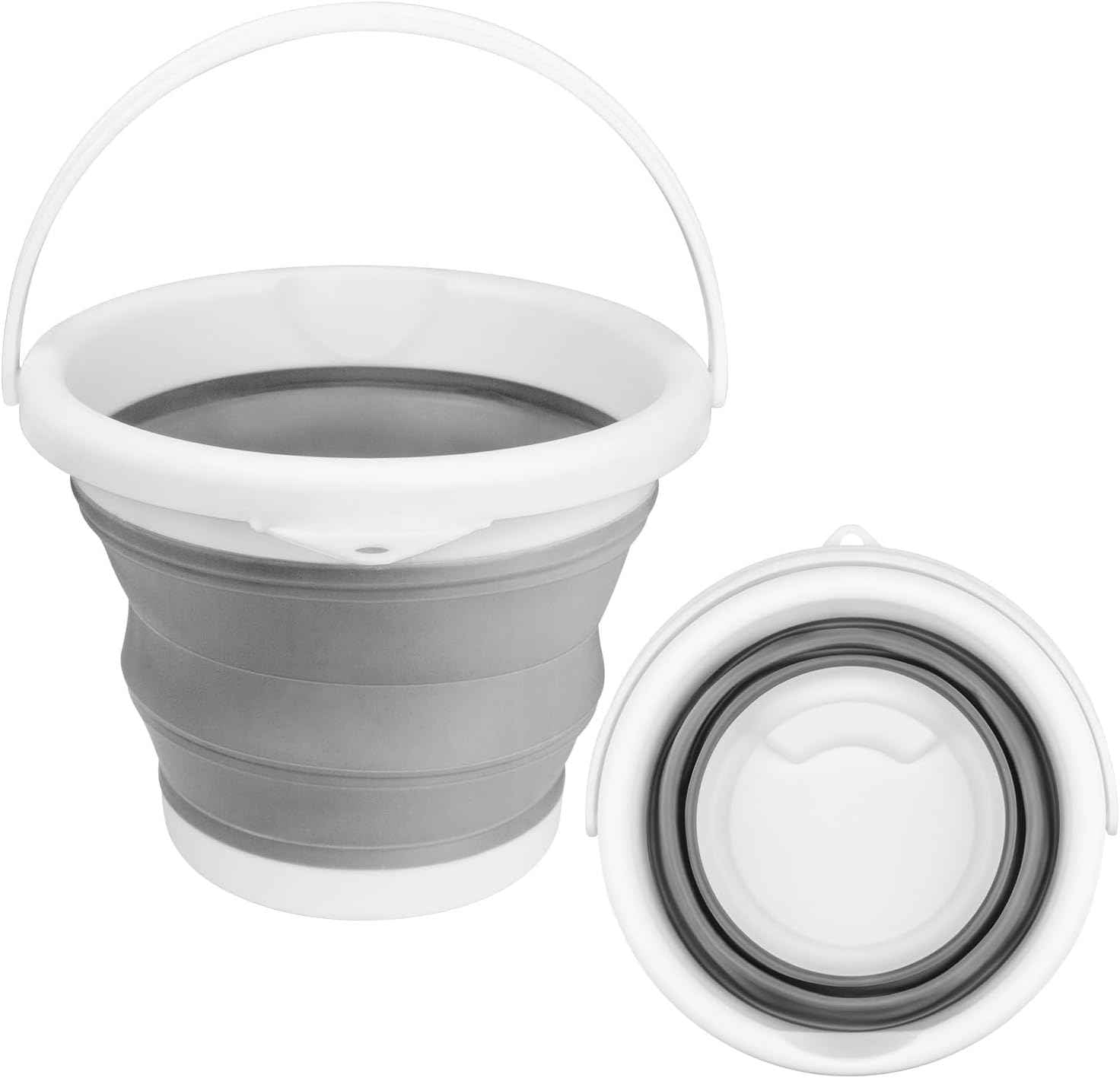 Collapsible Mop Bucket and Ice Bucket - 5L Household Cleaning Silicone Dust Mop Bucket with No Wringer