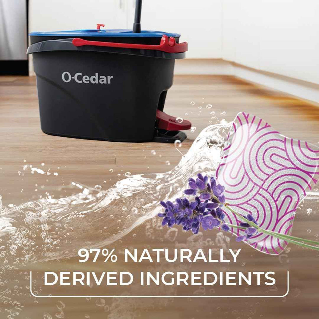 O-Cedar PACS Hard Floor Cleaner, 10-count, lavender scent, 97% natural ingredients, safe for all hard floors