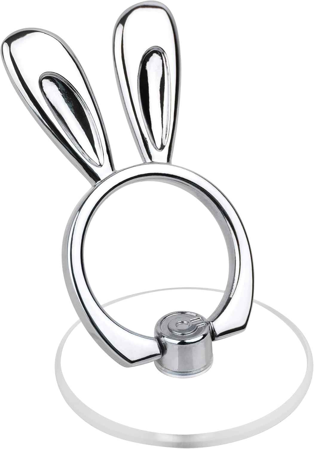 Cat Phone Ring Holder - EI Sonador Clear Cell Phone Ring Holder Transparent Stand Finger Grip (1 Silver + 1 Rose Gold Cat)