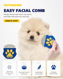 PETHROOM Professional Eye Comb for Pets | Stainless Steel Tear Stain Remover for Cats & Dogs | Gentle Round-Head Grooming Tool | Compact & Portable for Eye Gunk Removal