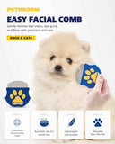 Pethroom professional eye comb for pets in stainless steel, gentle round-head grooming tool for cats and dogs eye gunk removal