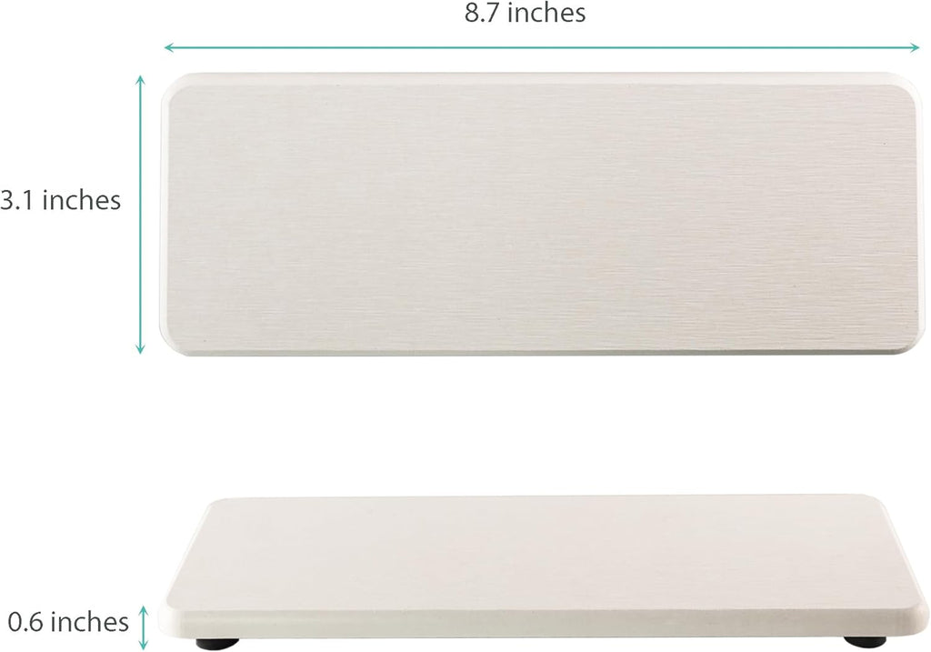 White Diatomite Trays for Kitchen and Bathroom, 3.15" W x 8.7" L, 2 PCS