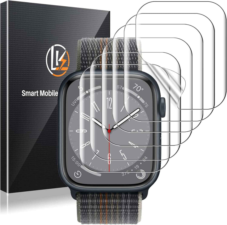 LK 6 Pack for Apple Watch Series 11/ Series 10 Screen Protector 42mm - Anti-Scratch, Self-Healing Soft TPU Screen Protector for Apple Watch 42mm, Bubble Free, HD Transparent, Touch Sensitive