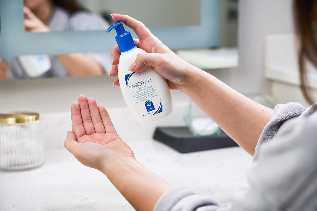 Vanicream gentle facial cleanser with pump dispenser, 8 fl oz, fragrance-free for sensitive skin