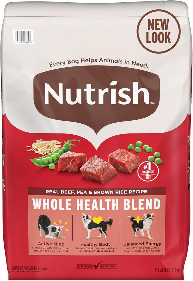 rachael ray nutrish real beef dry dog food adult dogs 40 lb whole health blend