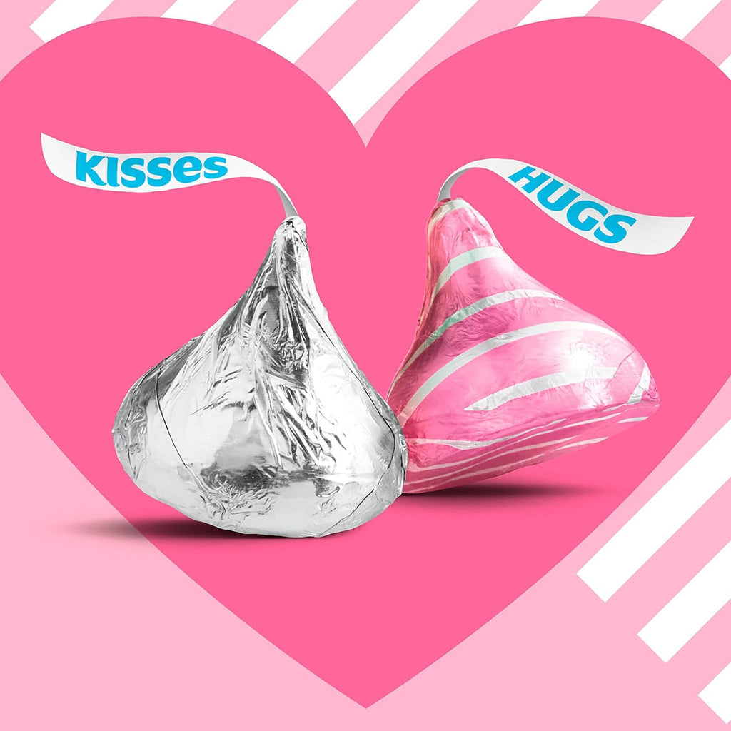 hersheys hugs & kisses assorted flavored 21.4 oz valentines candy bag kosher gluten-free milk chocolate
