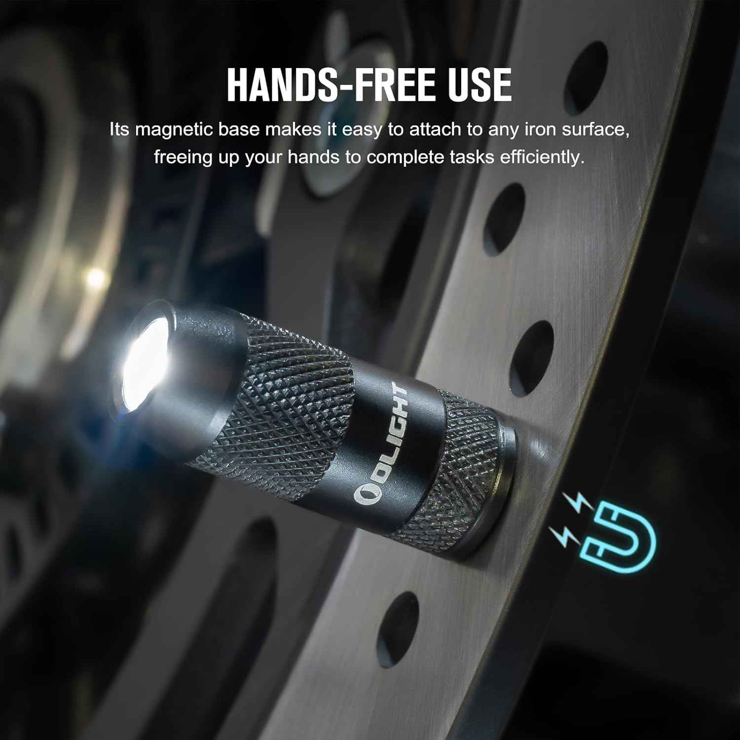 Olight imini 2 EDC rechargeable keychain flashlight, 50 lumens, compact and portable mini LED keyring light with built-in battery, ideal for everyday carry and emergencies, black