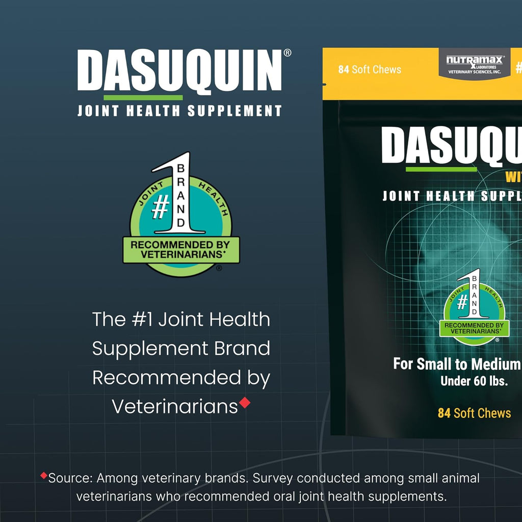 Nutramax Dasuquin for Small to Medium Dogs, Joint Health Supplement, Contains Glucosamine for Dogs, Plus Chondroitin, ASU, MSM and More, Supports Healthy Joints, Soft Chews, 84 Count