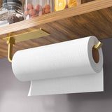 Paper Towel Holder - Self-Adhesive or Drilling, Matte Black, Upgraded Aluminum Kitchen Roll Dispenser Under Cabinet, Lighter but Stronger Than Stainless Steel!