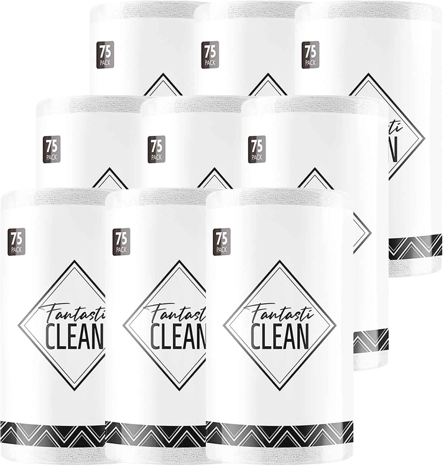 Fantasticlean Microfiber Cleaning Cloth Roll -75 Pack, Tear Away Microfiber Towels, 12" x 12", Reusable, Washable, Scratch Free, Ultra Absorbent Dishcloth for All-Around Cleaning Supplies (Pink)