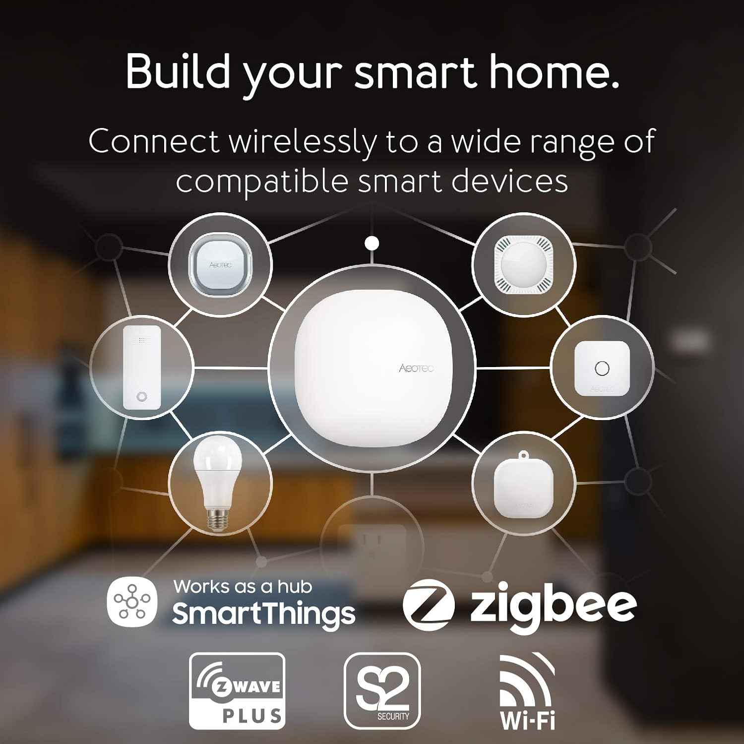 Aeotec Smart Home Hub, Z-Wave, Zigbee, Matter Gateway, Compatible with Alexa, Google Assistant, WiFi Hub
