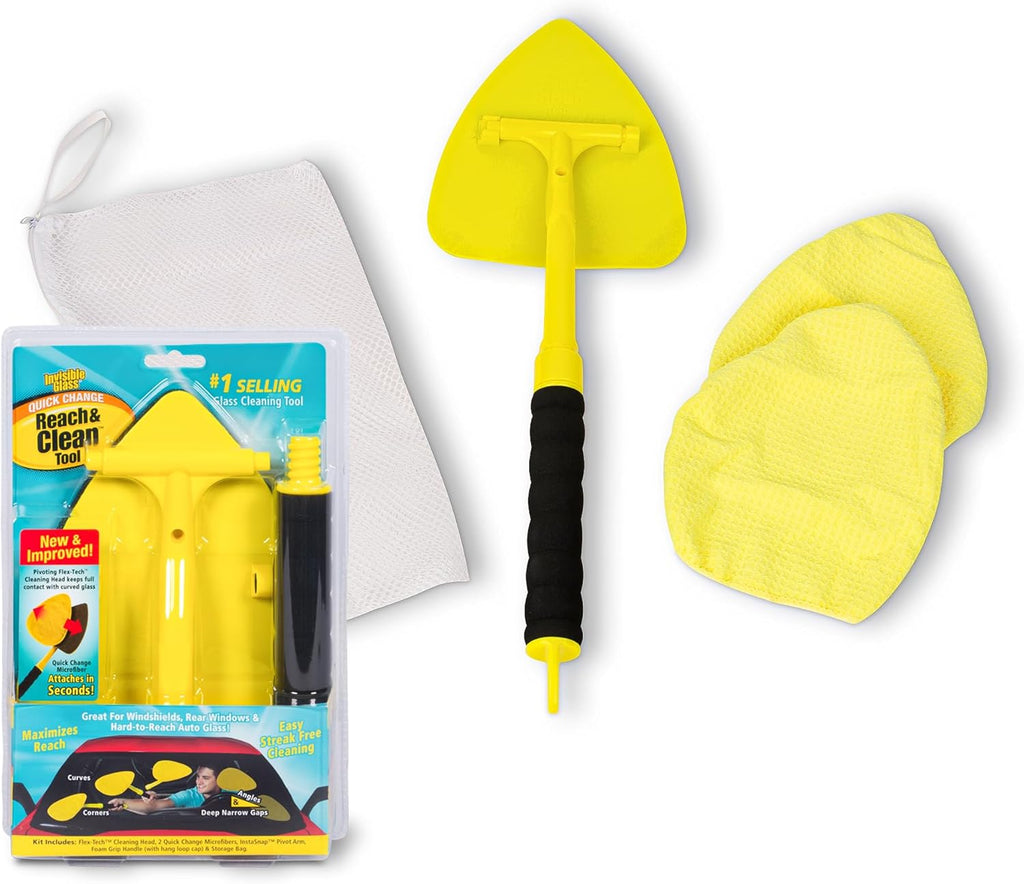 Invisible Glass 95160 Reach & Clean Glass Windshield Cleaner Tool Kit for Autos, Trucks, SUVs, RVs, and Windows