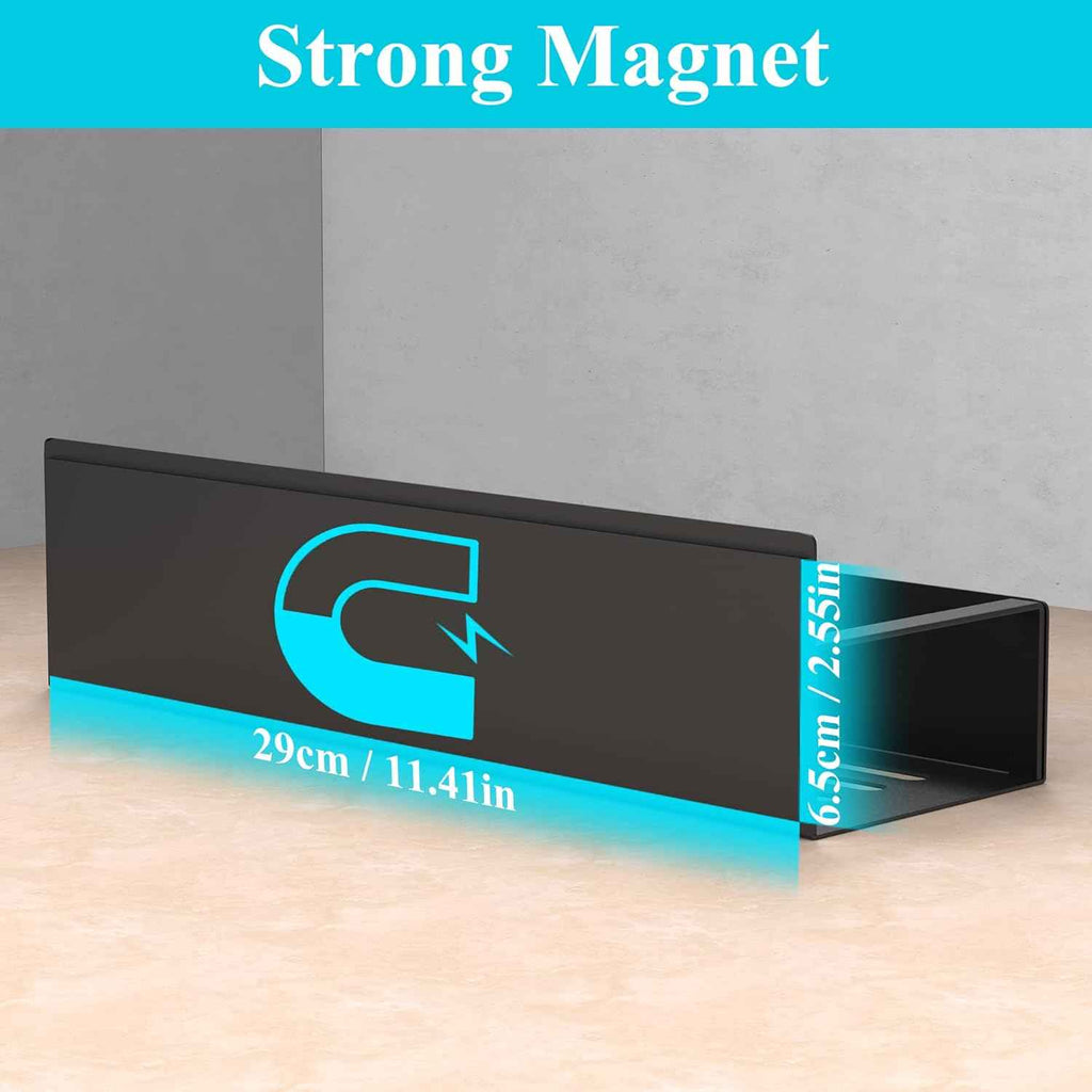 Black Magnetic Spice Storage Rack Organizer for 4 Pack, Refrigerator and Oven, Fridge Organization and Storage Solutions
