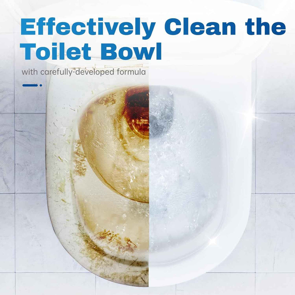 Vacplus Automatic Toilet Bowl Cleaner Tablets - 12 Pack, Deodorizing and Descaling Bathroom Cleaner Against Tough Stains