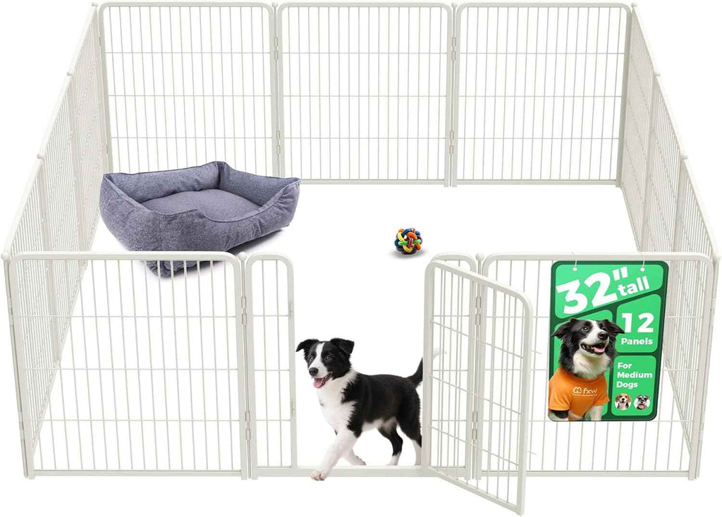 FXW Homeplus Unleashed Indoor Dog Playpen - Stress-Free and Safe Play, Heavy Duty 24 Inch 6 Panels Dog Pen for Puppy and Small Dogs, Black│Patented