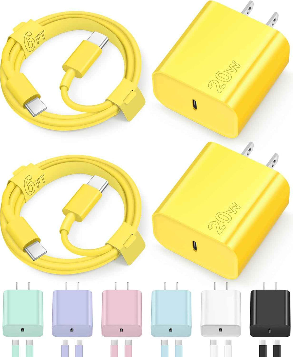 iPhone 17 16 15 Charger Fast Charging Type C Chargers USB C Charger Block iPhone 17 16 15 Air Pro Max Chargers with 6FT Cable for iPhone 17/17 Plus/17 Pro Max/16/16 Plus/16 Pro Max/15 Pro Max/iPad Pro