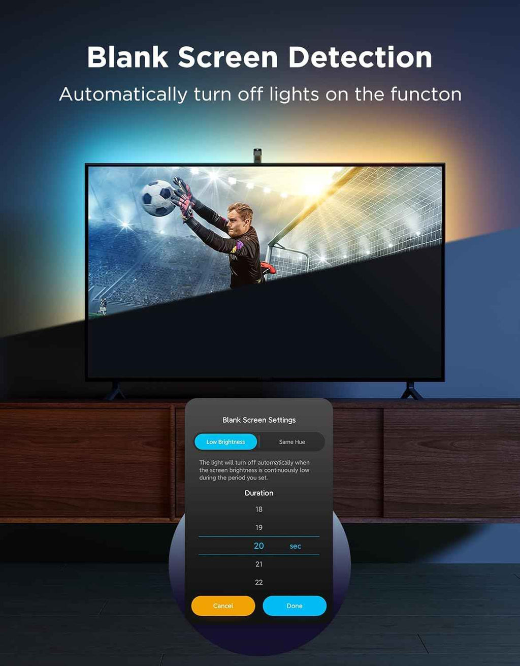 Govee TV Backlight 3 Lite with Fish-Eye Correction Function Sync to 55-65 Inch TVs, 11.8ft RGBICW Wi-Fi LED Strip Lights with Camera, 4 Colors in 1 Lamp Bead, Voice and APP Control, Adapter