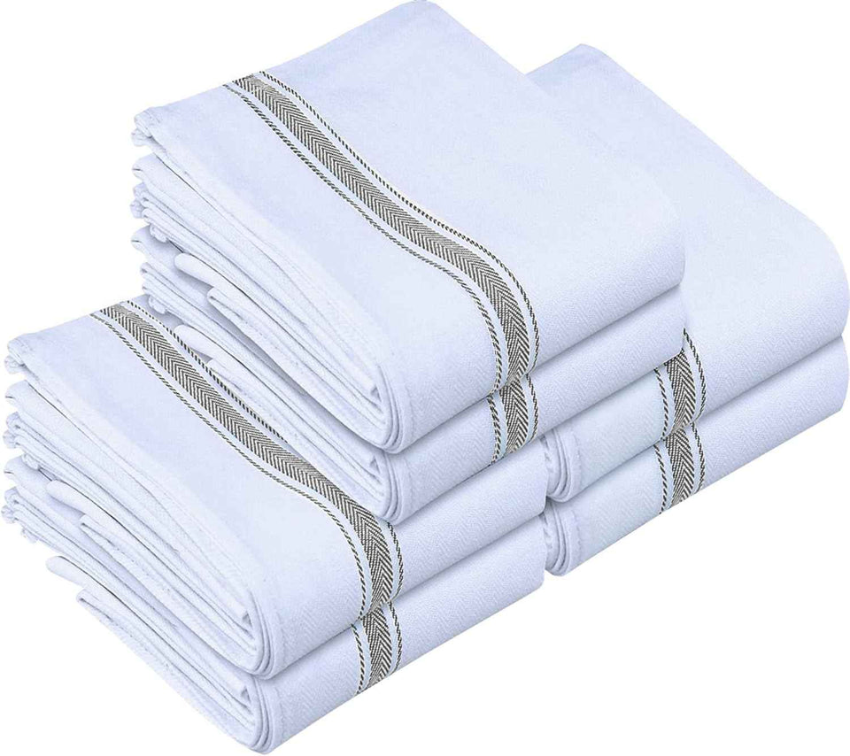 Utopia Towels Blue Dish Towels [12 Pack - 15 x 25 Inches] 100% Ring Spun Cotton Highly Absorbent & Reusable Cleaning Bar, Tea, Kitchen and Dishcloths Set - 200 GSM