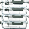 8-Pack,30 oz Glass Meal Prep Containers,Glass Food Storage Containers,Airtight lunch Containers with Lids, Microwave, Oven, Freezer and Dishwasher