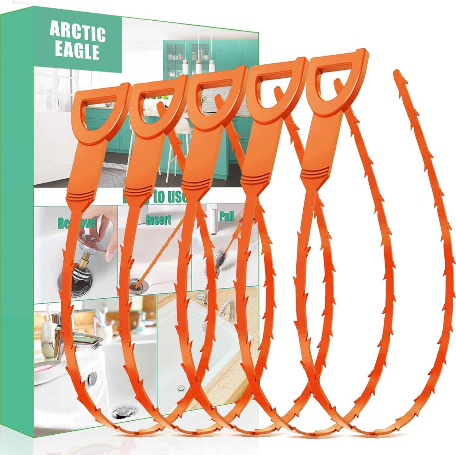 Drain Snake Hair Drain Clog Remover - 3 Pack Shower Snake Sink Unclogger Tool with Exquisite Packaging