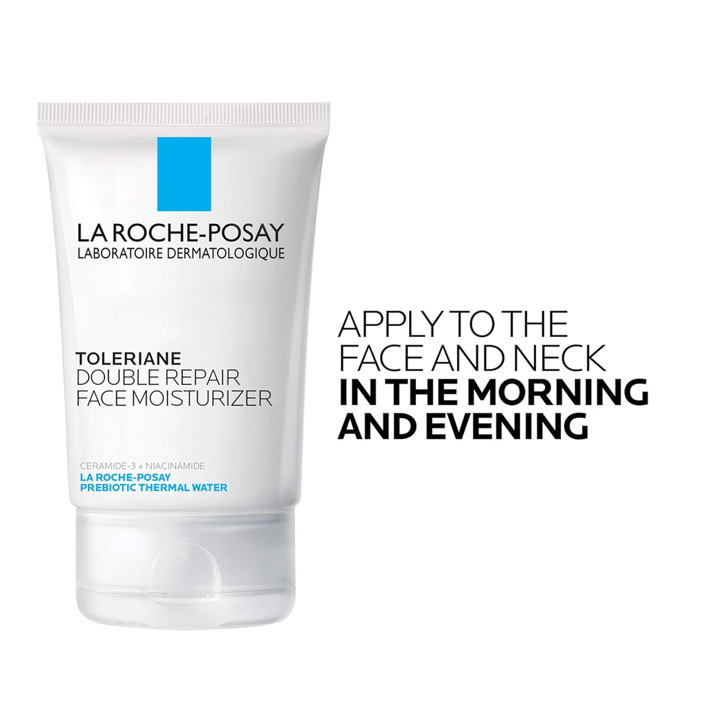 La Roche-Posay Toleriane Double Repair Face Moisturizer for all skin types with ceramide and niacinamide, fragrance-free, oil-free