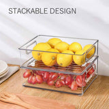 Stackable Refrigerator Organizer Bins, 6 Pack, Clear, Kitchen, Food Safe, BPA Free